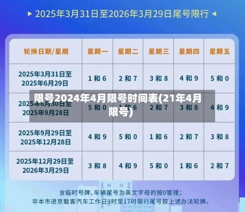 限号2024年4月限号时间表(21年4月限号)