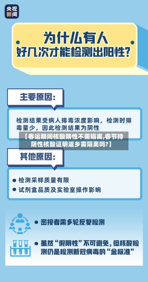 【春运期间核酸阴性不需隔离,春节持阴性核酸证明返乡需隔离吗?】