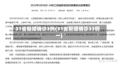 31省新增确诊3例(31省新增确诊33例一)-第2张图片