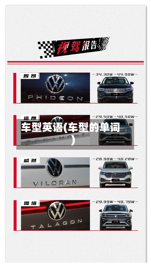 车型英语(车型的单词)