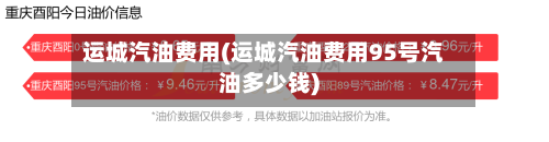 运城汽油费用(运城汽油费用95号汽油多少钱)-第2张图片