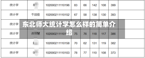 东北师大统计学怎么样的简单介绍