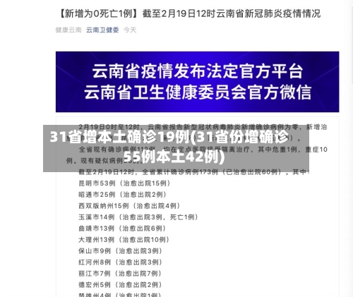 31省增本土确诊19例(31省份增确诊55例本土42例)