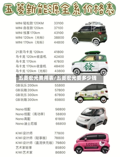 五菱宏光费用表/五菱宏光要多少钱