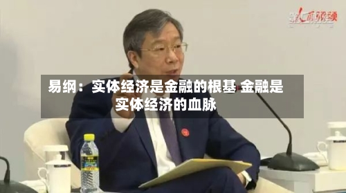 易纲:实体经济是金融的根基 金融是实体经济的血脉-第3张图片