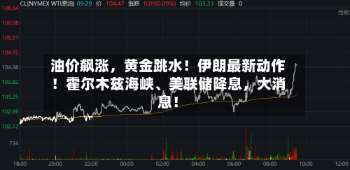 油价飙涨，黄金跳水！伊朗最新动作！霍尔木兹海峡、美联储降息，大消息！