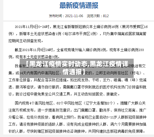 【黑龙江疫情实时动态,黑龙江疫情详情通报】