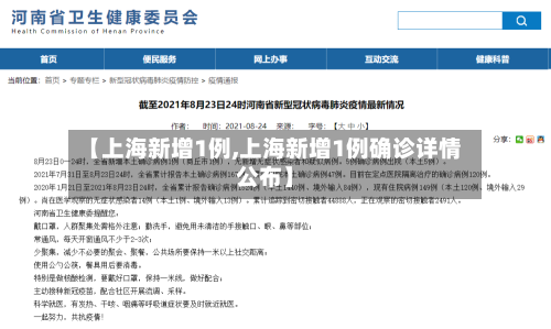 【上海新增1例,上海新增1例确诊详情公布】