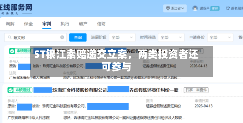 ST银江索赔递交立案	，两类投资者还可参与-第3张图片