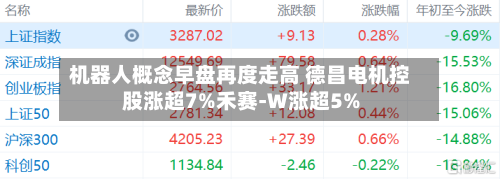 机器人概念早盘再度走高 德昌电机控股涨超7%禾赛-W涨超5%