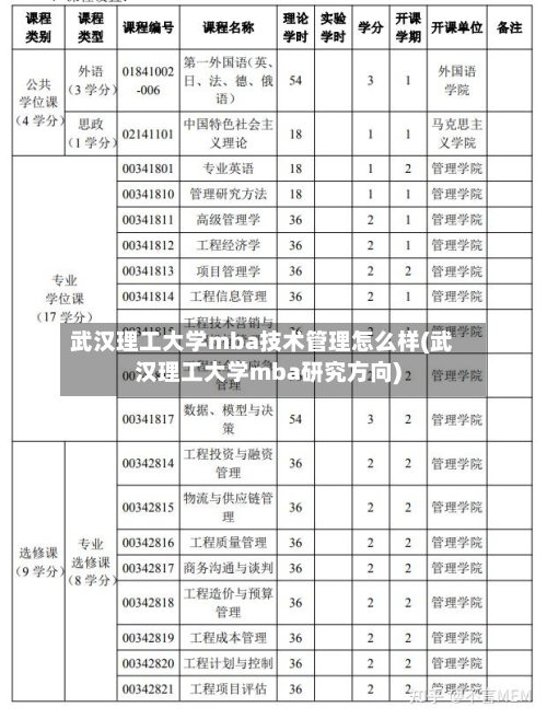 武汉理工大学mba技术管理怎么样(武汉理工大学mba研究方向)