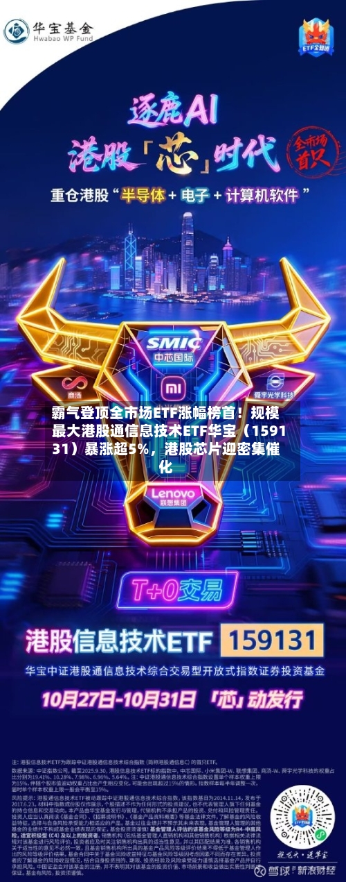 霸气登顶全市场ETF涨幅榜首！规模最大港股通信息技术ETF华宝（159131）暴涨超5%，港股芯片迎密集催化-第2张图片