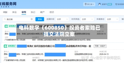 电科数字（600850）投资者索赔已提交法院立案-第2张图片